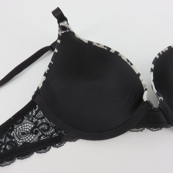 Maidenform 34B Sweet Nothings Bra Style 08104 Animal Print Black Lace Underwire - Picture 8 of 15